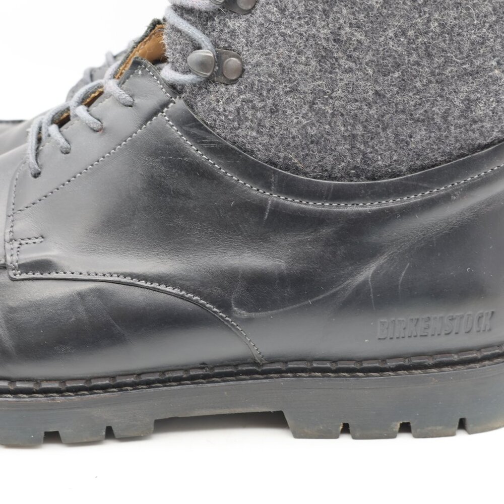 Birkenstock Timmins Men's Size EU 45 US 12 High Black Leather Boots Boiled Wool - Picture 13 of 13